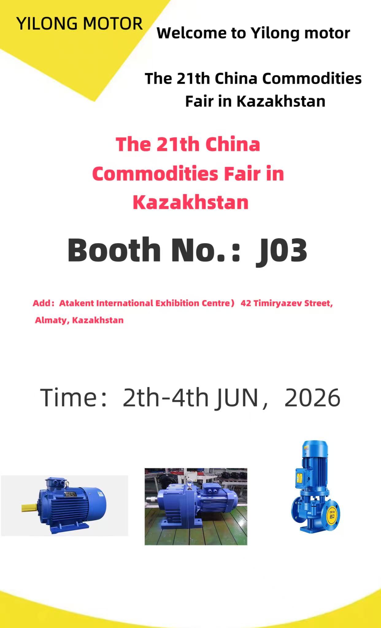 Welcome to Yilong motor The 21th China Commodities Fair in Kazakhstan