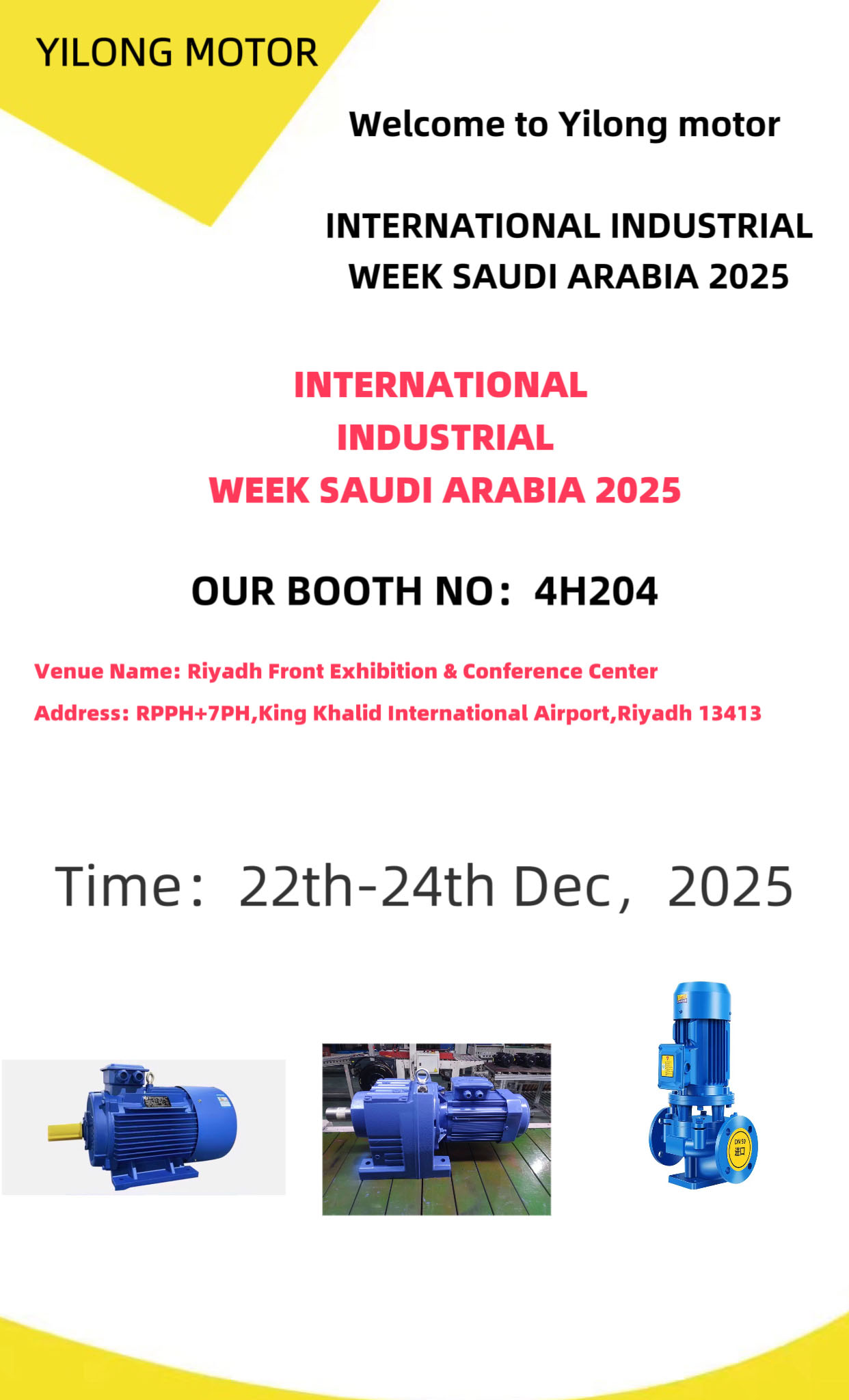 Welcome to Yilong motor INTERNATIONALINDUSTRIALWEEK SAUDI ARABIA 2025
